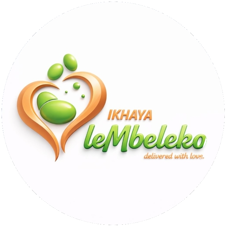 Ikhaya leMbeleko logo - heart shaped with green elements